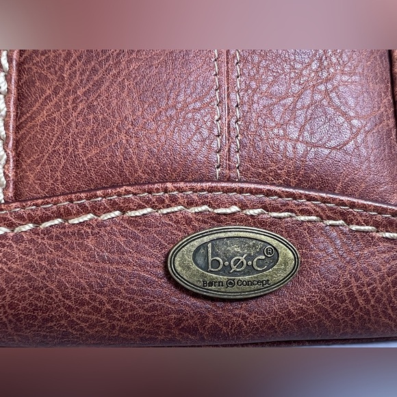 BOC Born Concepts 8” Wallet Wristlet Faux Leather Brown Dual Zip Around India - Picture 11 of 11